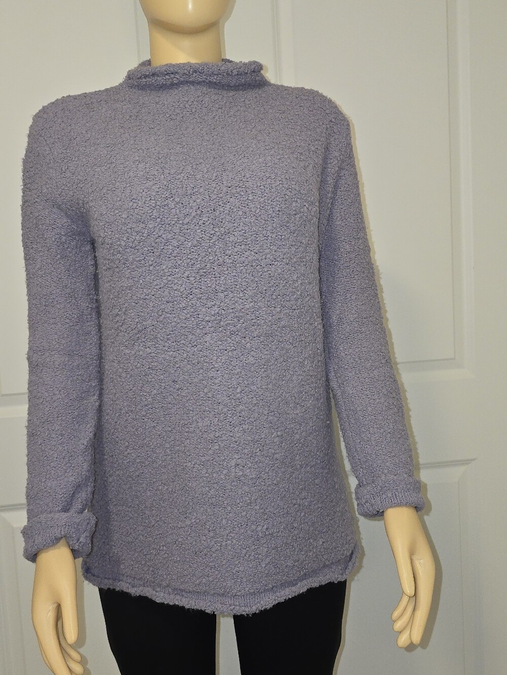 Womens Cozy Lavender Bouclé Sweater